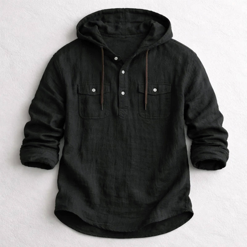 Samuel - Men's Hooded Shirt with Chest Pockets