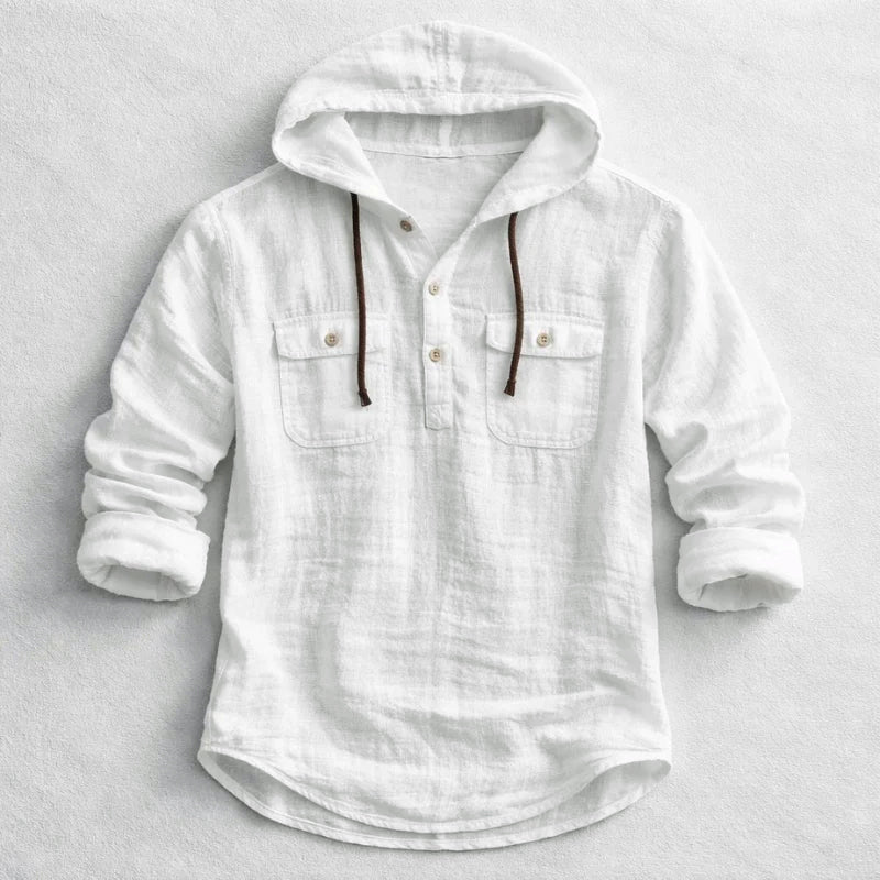 Samuel - Men's Hooded Shirt with Chest Pockets