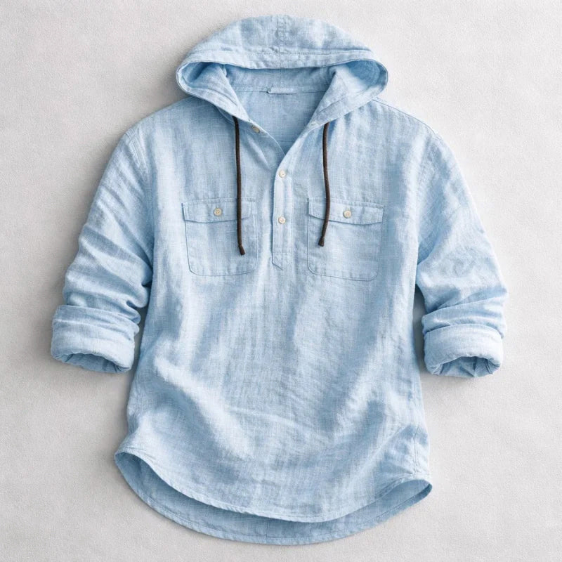 Samuel - Men's Hooded Shirt with Chest Pockets