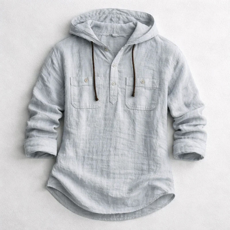 Samuel - Men's Hooded Shirt with Chest Pockets