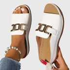 Sandra  - Women's Buckle Strap Colorblock Sandals