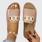 Sandra  - Women's Buckle Strap Colorblock Sandals