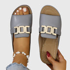 Sandra  - Women's Buckle Strap Colorblock Sandals
