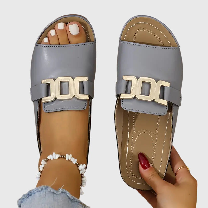 Sandra  - Women's Buckle Strap Colorblock Sandals