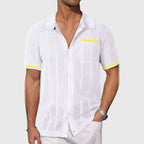 Santino - Men's Open-Knit Button-Front Shirt
