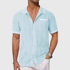 Santino - Men's Open-Knit Button-Front Shirt