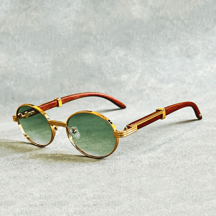 Santorini - Round Metal Frame Sunglasses with Tinted Lenses