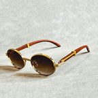 Santorini - Round Metal Frame Sunglasses with Tinted Lenses