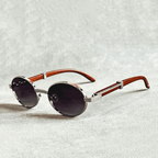 Santorini - Round Metal Frame Sunglasses with Tinted Lenses
