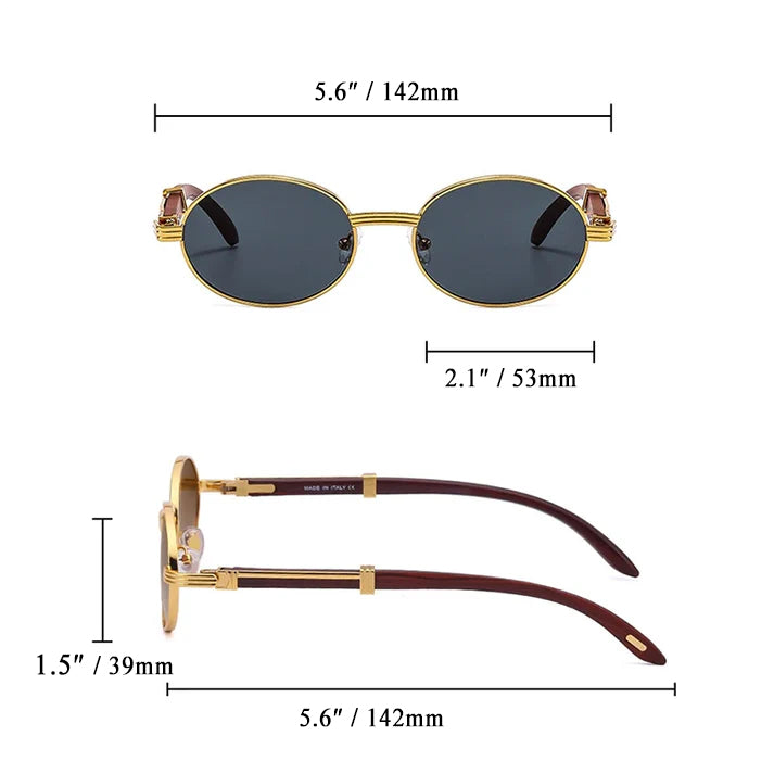 Santorini - Round Metal Frame Sunglasses with Tinted Lenses
