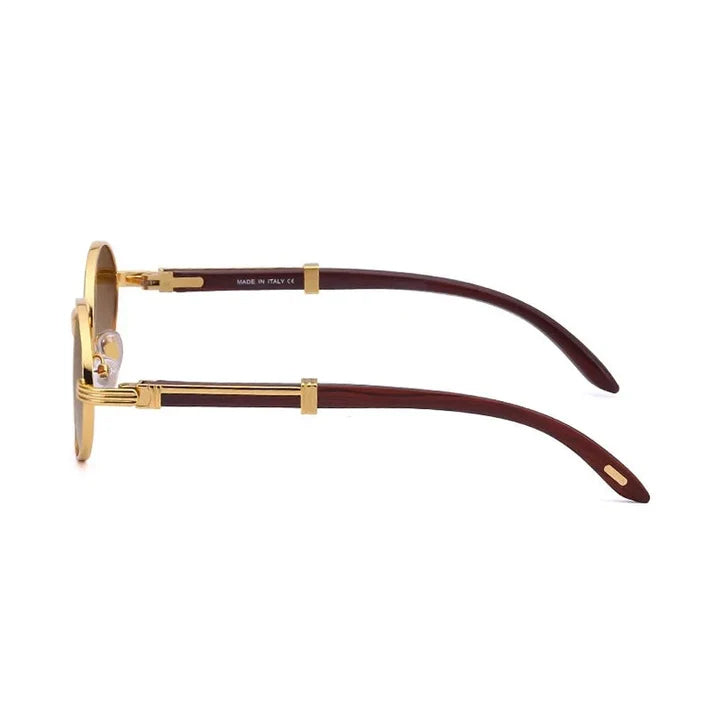 Santorini - Round Metal Frame Sunglasses with Tinted Lenses