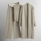 Selena - Women's Three-Piece Ribbed Knit Loungewear Set