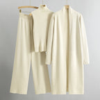 Selena - Women's Three-Piece Ribbed Knit Loungewear Set