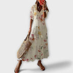 Seraphina - Women's Geometric Print V-Neck Dress