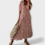 Seraphina - Women's Geometric Print V-Neck Dress
