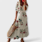 Seraphina - Women's Geometric Print V-Neck Dress