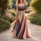 Shantal - Women's Strapless Pleated Dress