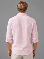 Simon - Men's Textured Linen Button-Up Shirt