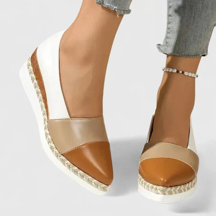 Solene - Women's Metallic Color-Block Espadrille Loafers