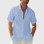 Sterling - Men's Linen Button-Front Short Sleeve Shirt