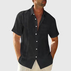 Sterling - Men's Linen Button-Front Short Sleeve Shirt