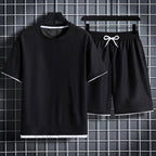 Tanner - Men's Textured Waffle Knit T-Shirt and Shorts Set