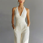 Thaila - Women's Halter Wrap Wide-Leg Jumpsuit