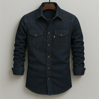 Tiernan - Men's Long Sleeve Button-Front Denim Shirt 