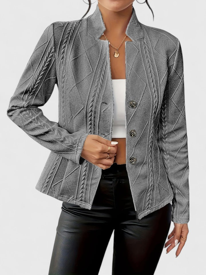 Tiffany - Women's Quilted Notch Collar Blazer 