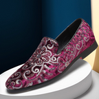 Timothy - Men's Embroidered Velvet Slip-On Loafers