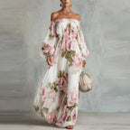 Vera - Women's Off-Shoulder Dress with Lantern Sleeves