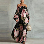 Vera - Women's Off-Shoulder Dress with Lantern Sleeves