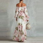 Vera - Women's Off-Shoulder Dress with Lantern Sleeves