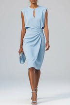 Verity - Women's Sleeveless Keyhole Ruched Dress