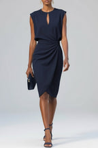 Verity - Women's Sleeveless Keyhole Ruched  Dress