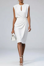 Verity - Women's Sleeveless Keyhole Ruched Dress