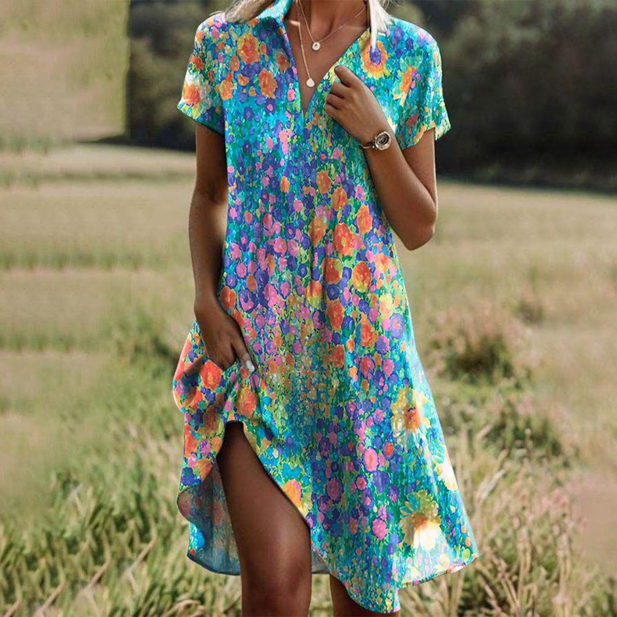 Violet - Women's Polka Dot A-Line Dress