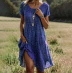 Violet - Women's Polka Dot A-Line Dress