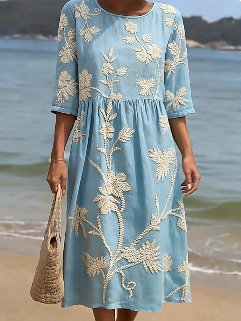 Virginia - Women's Embroidered Floral Dress