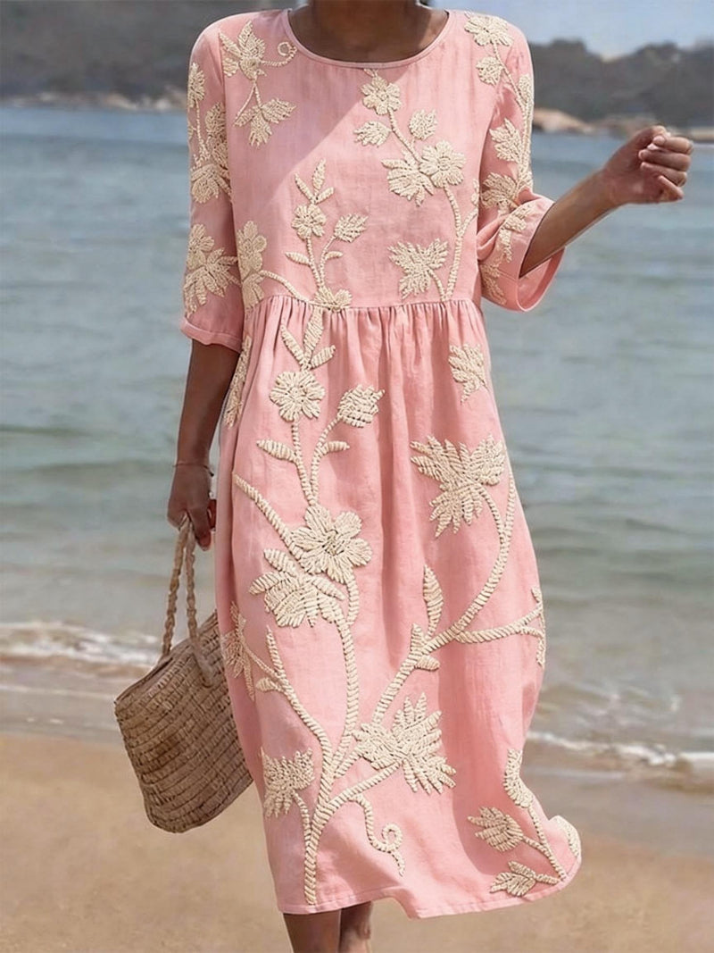 Virginia - Women's Embroidered Floral Dress