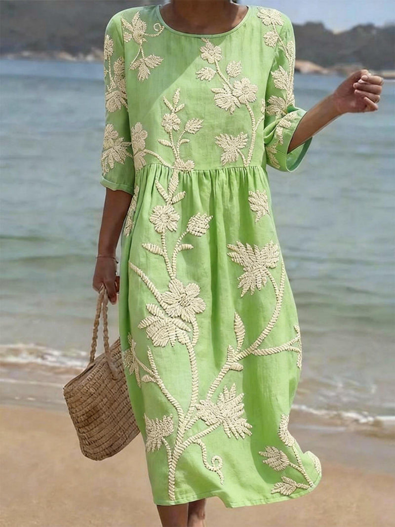 Virginia - Women's Embroidered Floral Dress