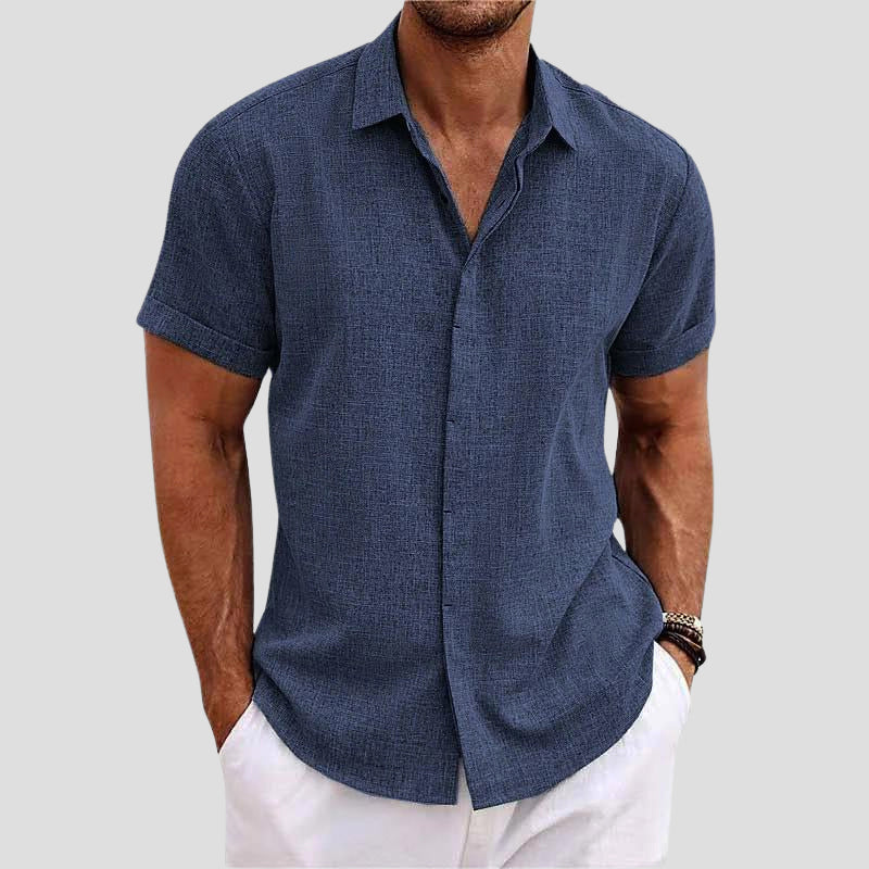 Walker - Men's Linen Button-Front Short Sleeve Shirt