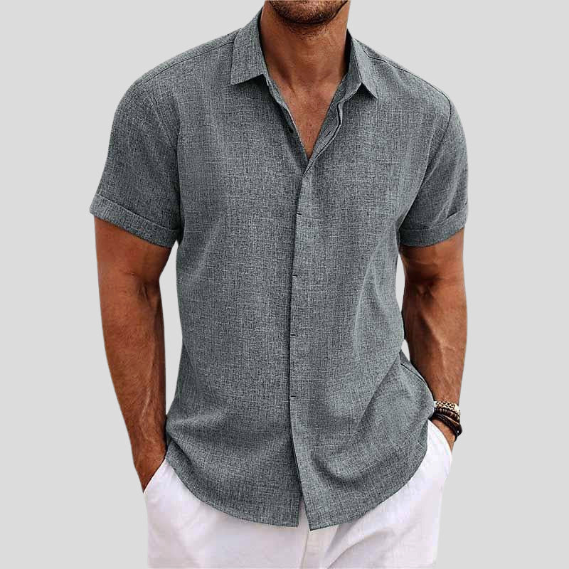 Walker - Men's Linen Button-Front Short Sleeve Shirt