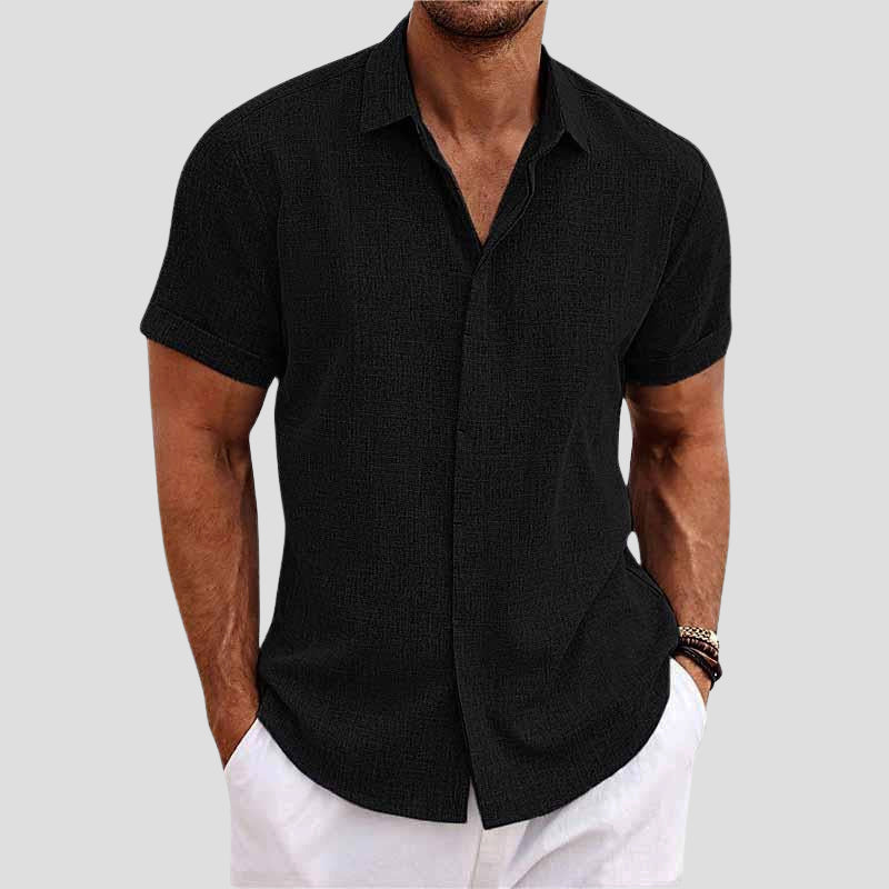 Walker - Men's Linen Button-Front Short Sleeve Shirt
