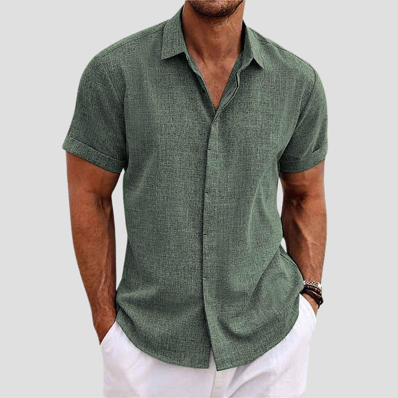 Walker - Men's Linen Button-Front Short Sleeve Shirt