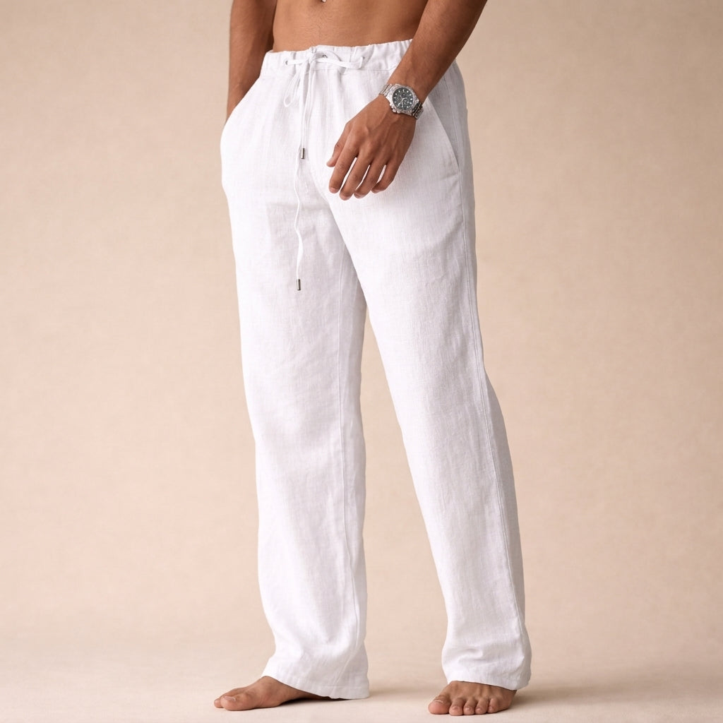 Walter - Men's Drawstring Linen Trousers
