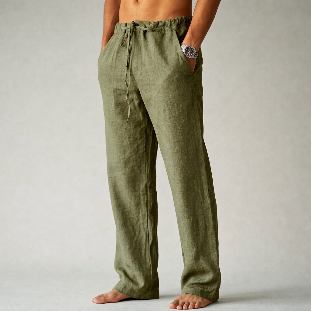 Walter - Men's Drawstring Linen Trousers