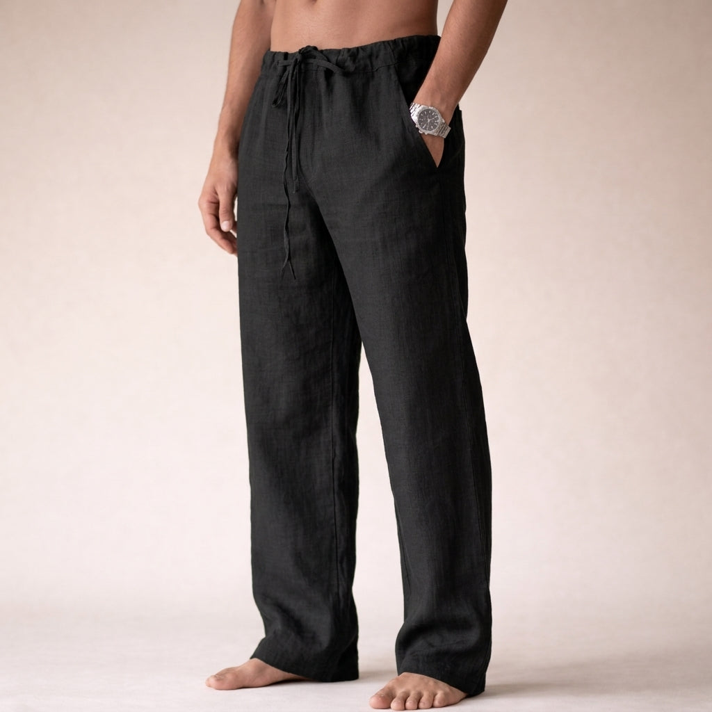 Walter - Men's Drawstring Linen Trousers