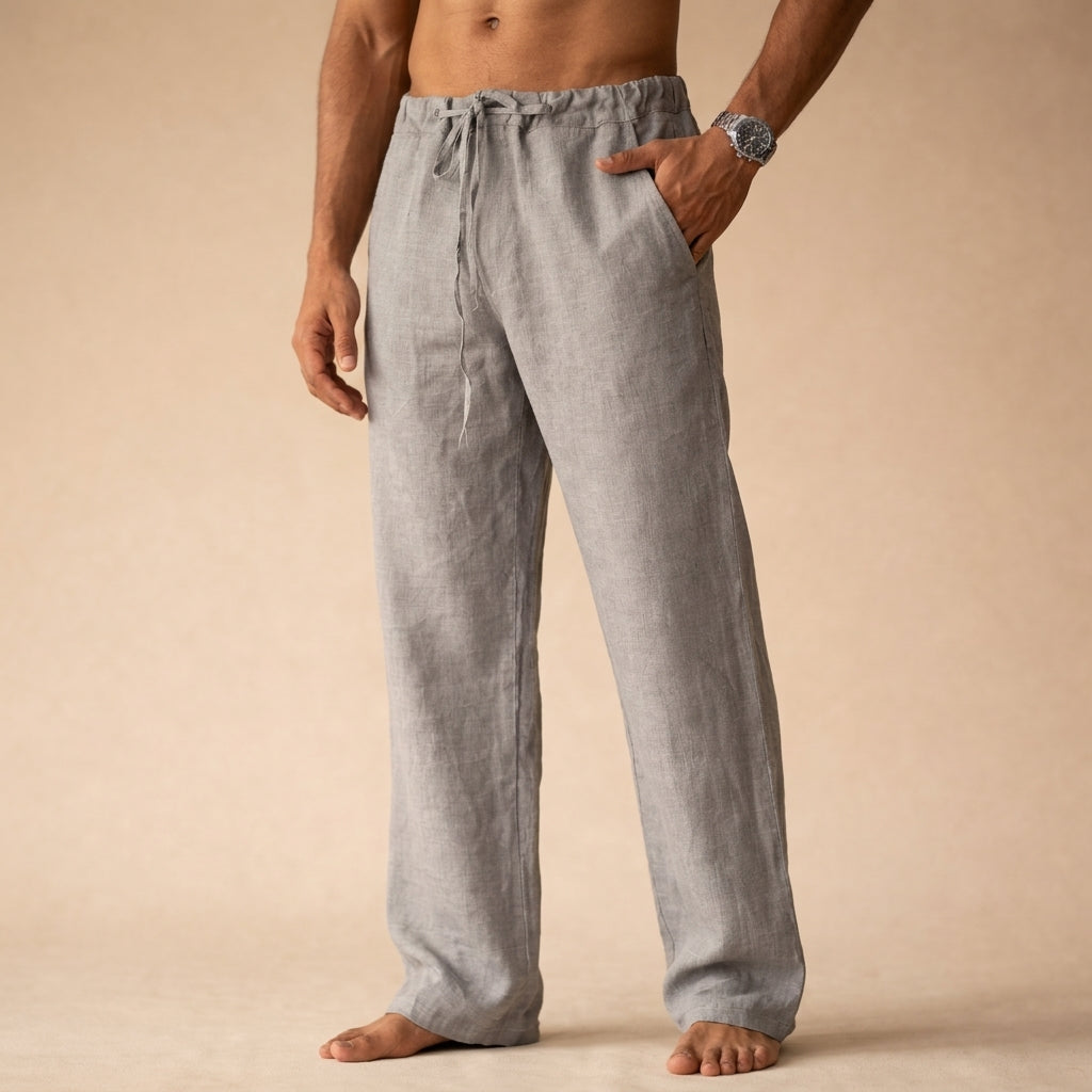 Walter - Men's Drawstring Linen Trousers