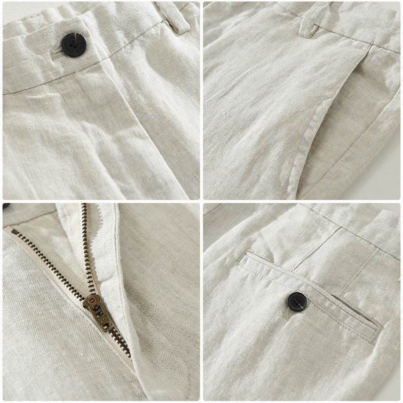 Warren - Men's Wide-Leg Linen Drawstring Pants
